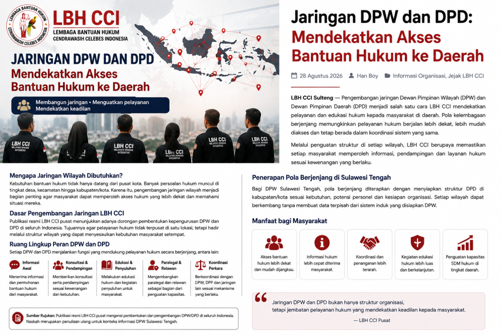 Jaringan DPW dan DPD LBH CCI mendekatkan akses bantuan hukum ke daerah